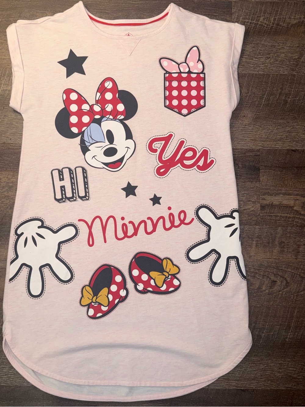 Disney Store Minnie Mouse Pink Graphic Nightshirt Size XS/S